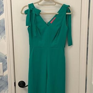 Lilly Pulitzer Teal Jumpsuit with Bow Accent